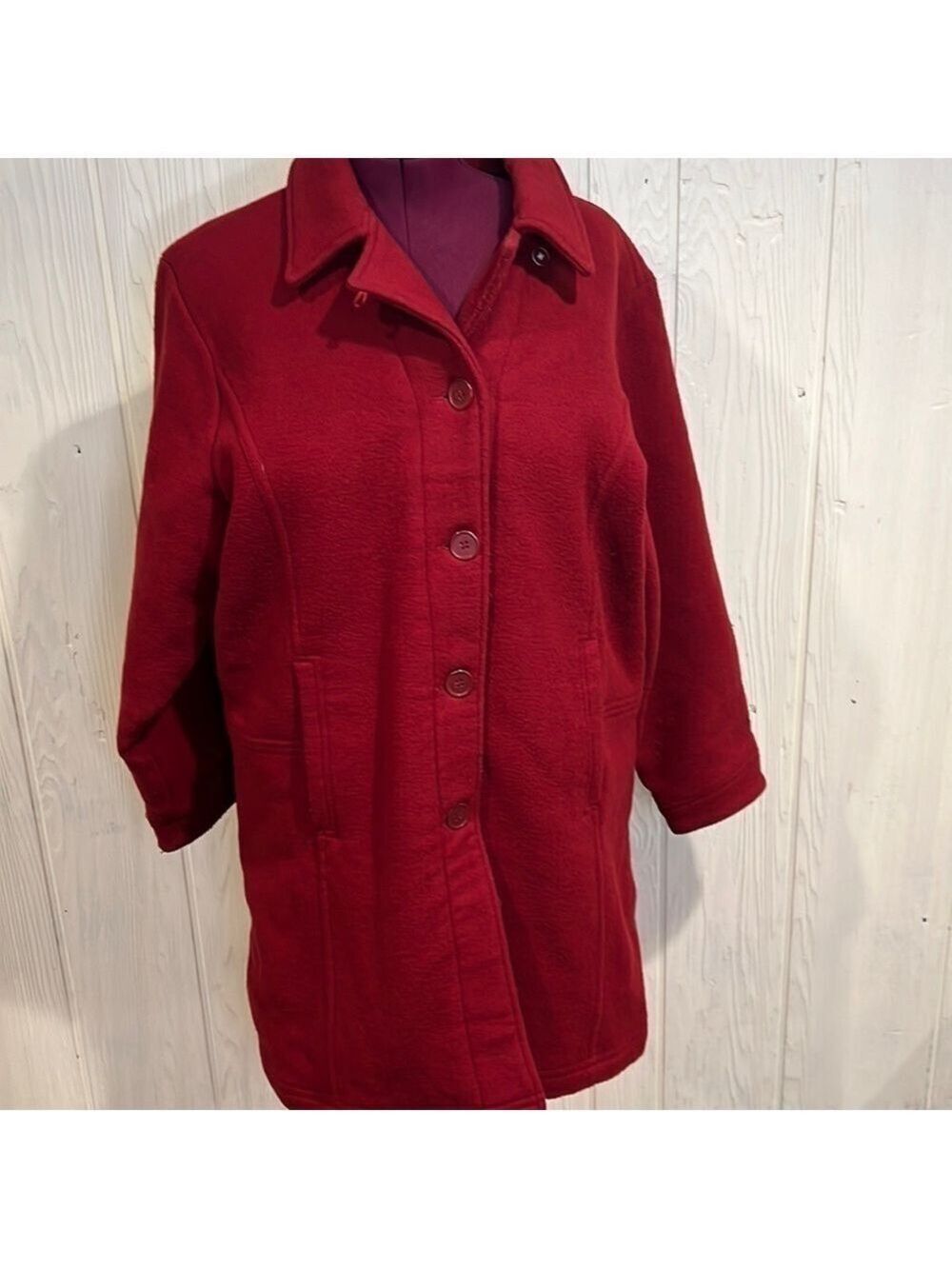 Woolrich Wool Blend Red Pea Coat XL